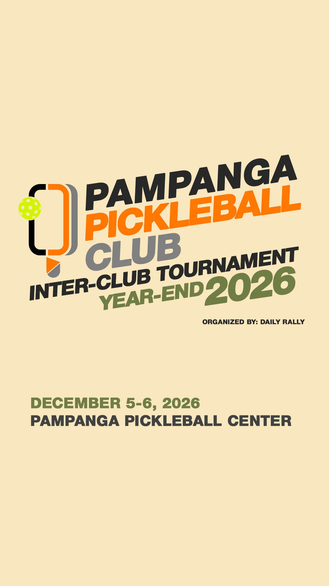 PAMPANGA PICKLEBALL CLUB INTER-CLUB TOURNAMENT YEAR-END 2026 Poster